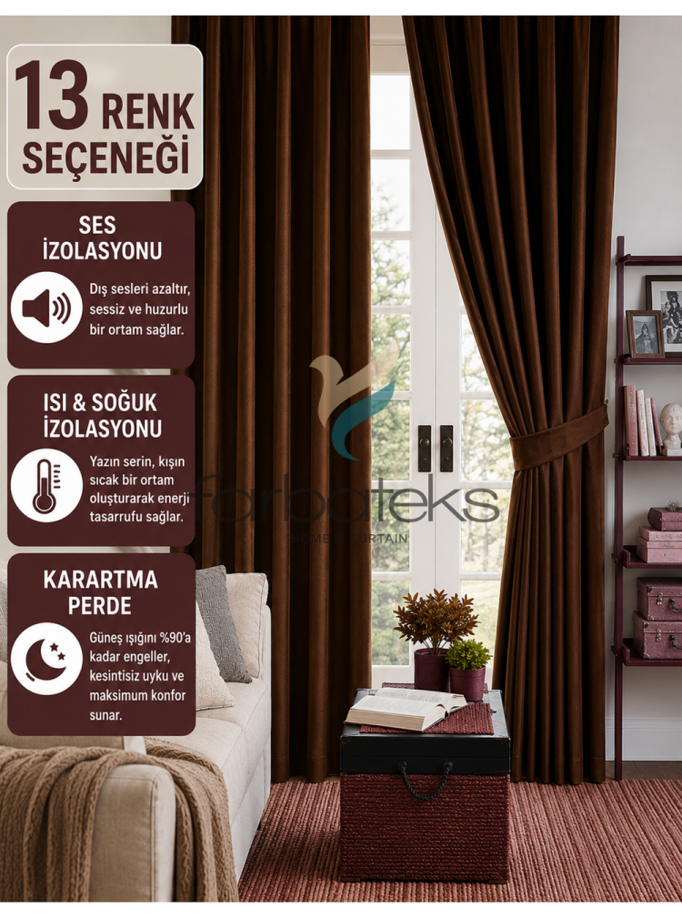 Blackout Karartma Perde Kahverengi 